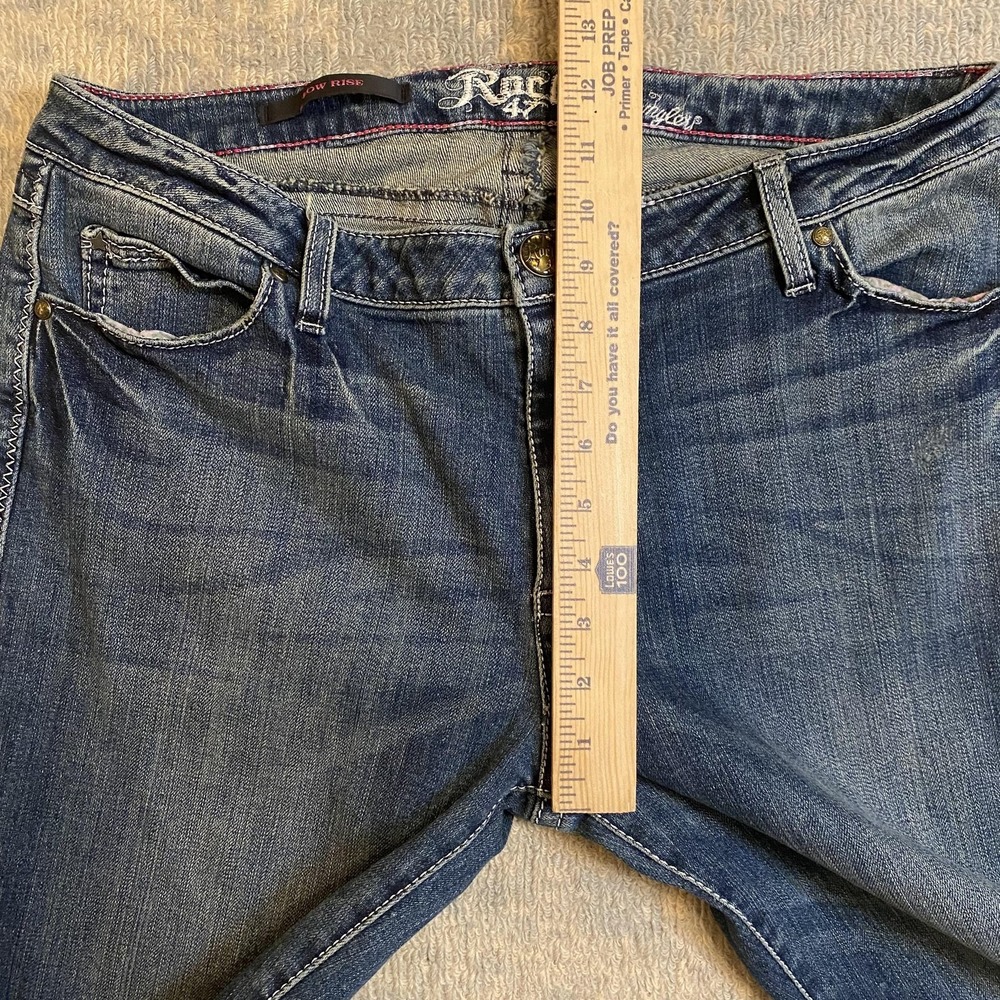 Rock 47 By Wrangler Jeans Juniors 15/16x34 Blue Low Rise Bootcut Stretch Denim - Picture 7 of 15